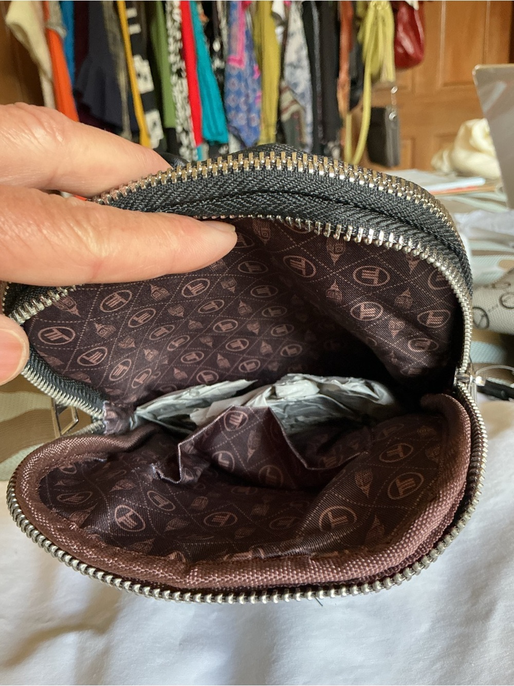 London Fog Black Woven Mini Backpack - Picture 4 of 7